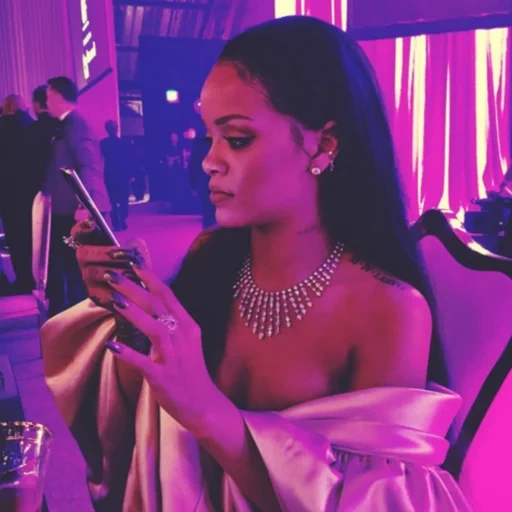 rihanna, mujer joven, lista de reproducción, ingrese la solicitud, no mientas