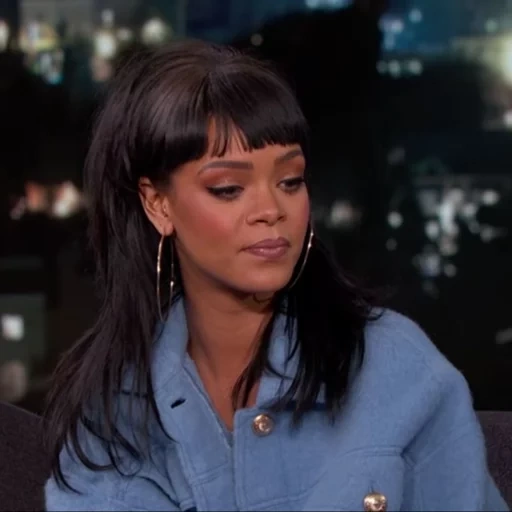 rihanna, day of laughter, janet jackson, rihanna bangs, rihanna and jimmy kimmel