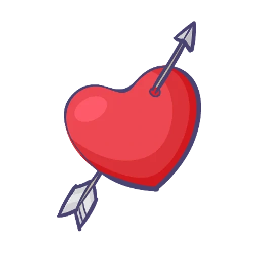 coeur, la flèche du cœur, en forme de cœur rouge, cœur de klipat, un cœur transpercé de flèches