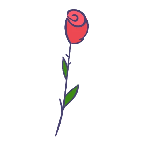 rose of children, the silhouette of the rose, red rose, rose drawing, painte flower