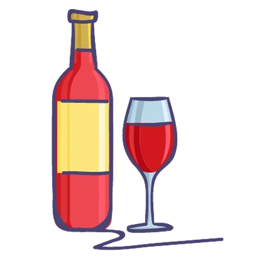 vino, una botella de vino, clipart de vino, una botella de vino tinto, una botella de vino tinto es esquemáticamente