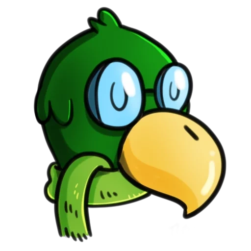 perroquet vert, dessin animé de perroquet vert, perroquet vert du dessin animé, le dessin animé d'oiseau vert, dessins pogodin green parrot