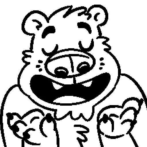 a toy, funny coloring, golden freddy coloring, coloring a funny monster, graphic drawing of a funny teddy bear