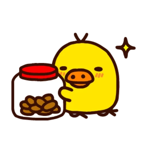 sally duck, lirakkuma, kawai sticker, lirakuma duckling, lirakuma chicken