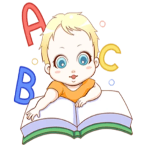 livro, garoto, livro didático, para crianças, cérebro bebê