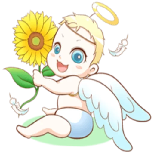 angel baby, happy angel, halo de chérubin, cartoon d'ange, cartoon angel