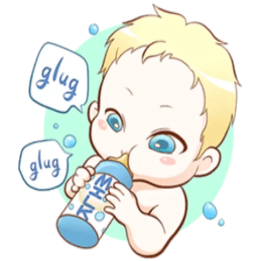 baby, child, baby, pyul manga, baby with a bottle drawing
