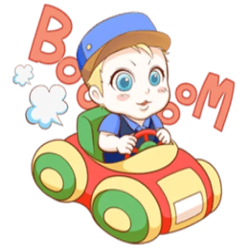 garoto, filho, ilustração, garoto clipart, carro infantil