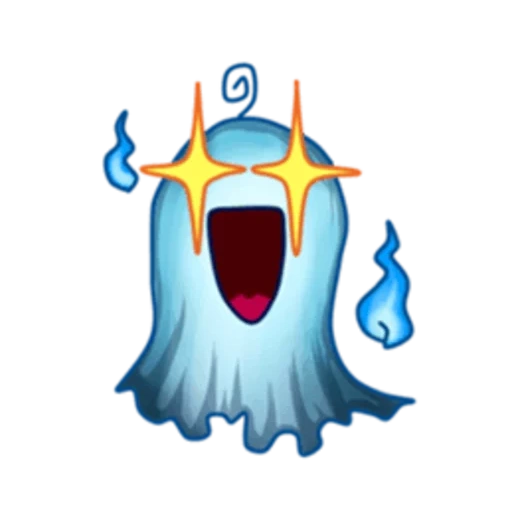 эмоджи призрак, чудище мультяшное, монстры хэллоуина, мультяшный призрак