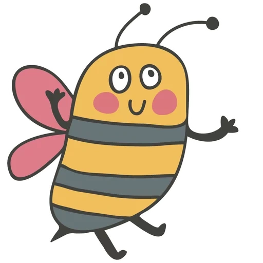 милая пчела, вектор пчела, пчелка рисунок, маленькая пчела, мультяшная пчела