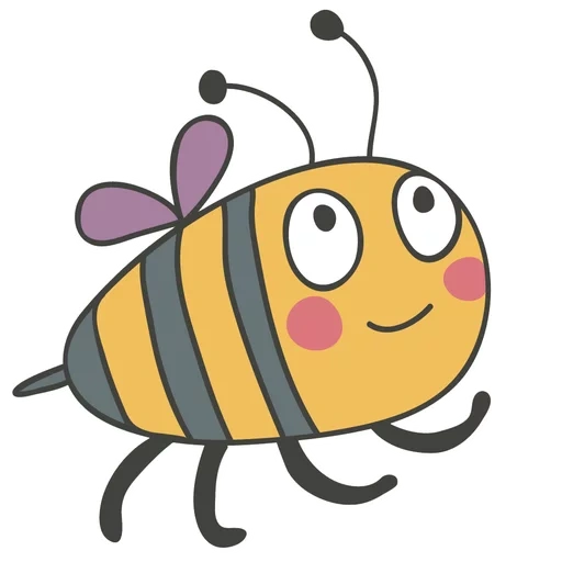 милая пчелка, рисунок пчелы, пчелка рисунок, маленькая пчела, мультяшная пчела