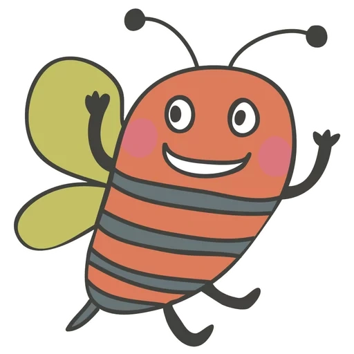 пчела, пчела рисунок, пчелка рисунок, мультяшная пчела, мультяшный таракан