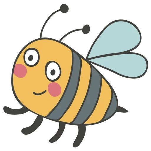рисунок пчелы, пчелка рисунок, маленькая пчела, мультяшная пчела, пчела прозрачном фоне