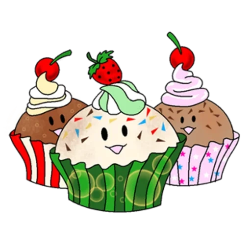 cupcake, magicien bakeri, pince à muffins, de délicieux muffins, motif de cupcake