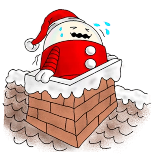 santa, santa, sinterklas, menggambar atap santa, kartun santa chimney