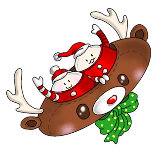 new year's, santa claus, santa claus deer, new year's deer, cool santa claus vector