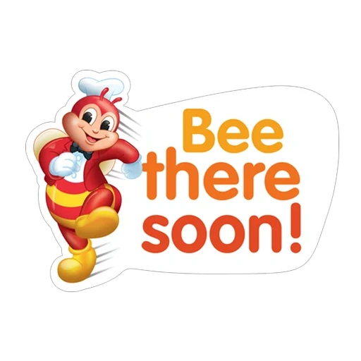 weber, jollibee, weber melsey, das julibi-logo, jollibee's quadrat auf weißem hintergrund
