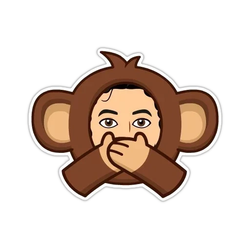 macaco, um macaco, o rosto do macaco, macaco smileik, emoji monkey magram