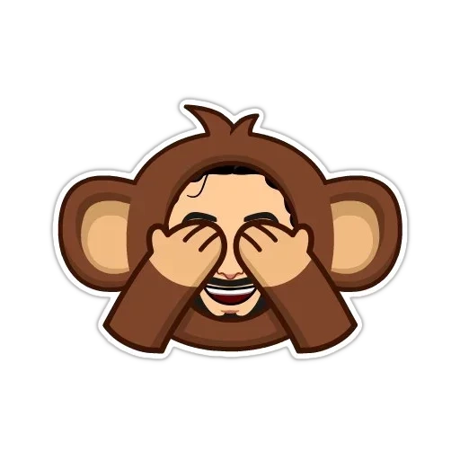 emoji, child, a monkey, emoji is angry, the face of the monkey