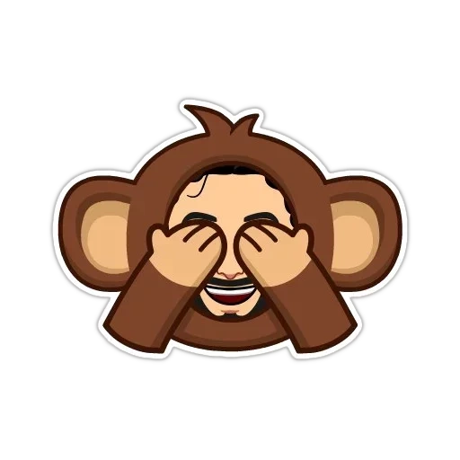 emoji, filho, um macaco, emoji está com raiva, o rosto do macaco