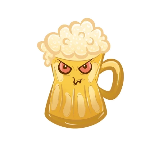 i birrai, figura di una tazza di birra, tazza mutante di un cartone animato