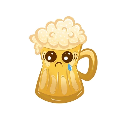 alcoólatra, uma cerveja, caneca de cerveja de desenho animado