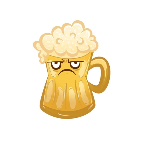 alcoholic, sad beer mug, cartoon beer mug