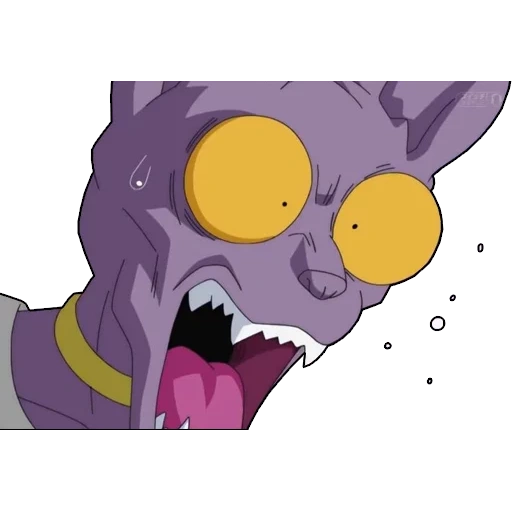 beerus, beerus takut, dragon ball, dragon ball chao, virus dragon ball super ball