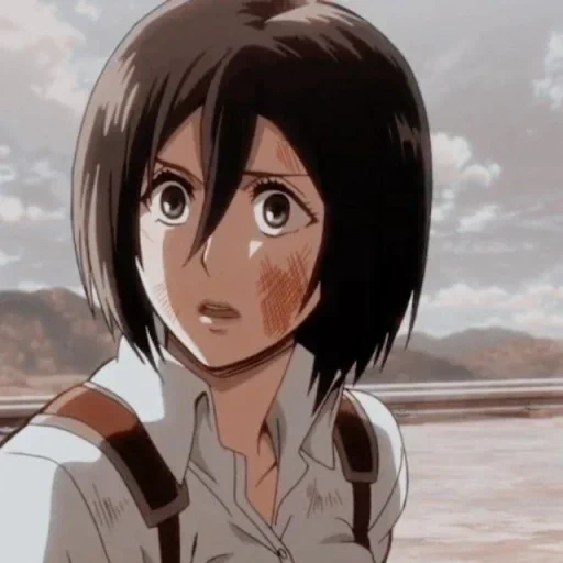 mikasa ackerman, attacco dei tre dei titani, mikasa ackerman screna, mikasa ackerman senza frangia, mikura ackerman attacca i titani