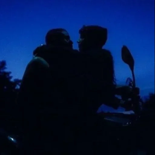 пара, человек, темнота, любовная пара, девушка мотоцикле закат