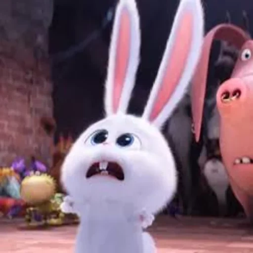 bola de nieve de conejo, liebre de la vida secreta de dibujos animados, cartoon rabbit secret life, la vida secreta de las mascotas, hare secret life of pets