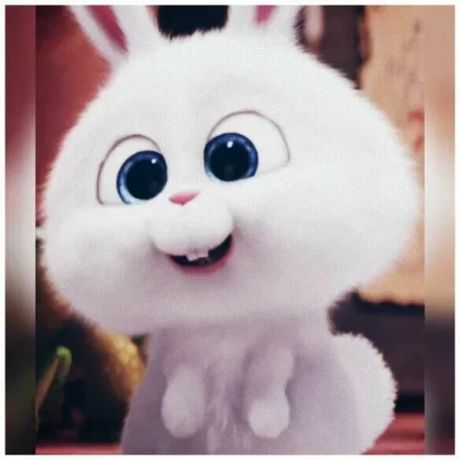 lapin en colère, bunny de seryozhenka, lapin blanc du dessin animé, lapin blanc moelleux d'un dessin animé, petite vie des animaux de compagnie lapin