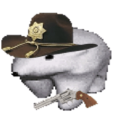captura de tela, chapéu do xerife, evdokim urso, chapéu de caubói, urso branco evdokim