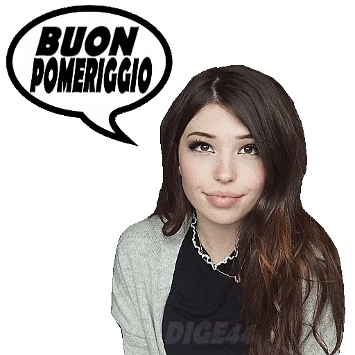 pacchetto, asiatico, giovane donna, belle delphine