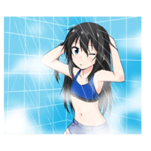 anime, anime humide, anime girl, anime fille piscine, maillot de bain bellezza felutia