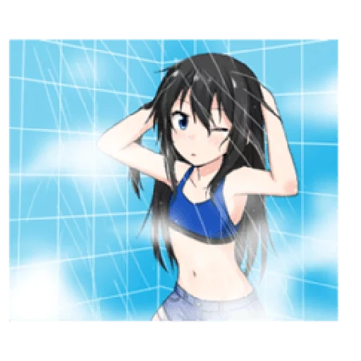 anime, anime bagnato, anime girl, anime girl piscina, costume da bagno bellezza felutia