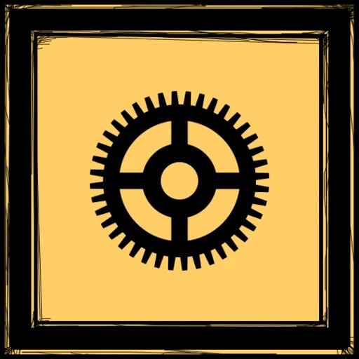 symbol, anzeichen des ganges, zahnrad-symbol, rotierende zahnräder, schild dreiecksausrüstung