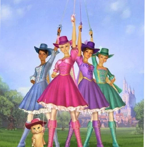 barbie 3 musketeers, barbie adalah tiga musketeer, barbie three musketeers vicki, kartun barbie three musketeers, kartun barbie three musketeers 2009