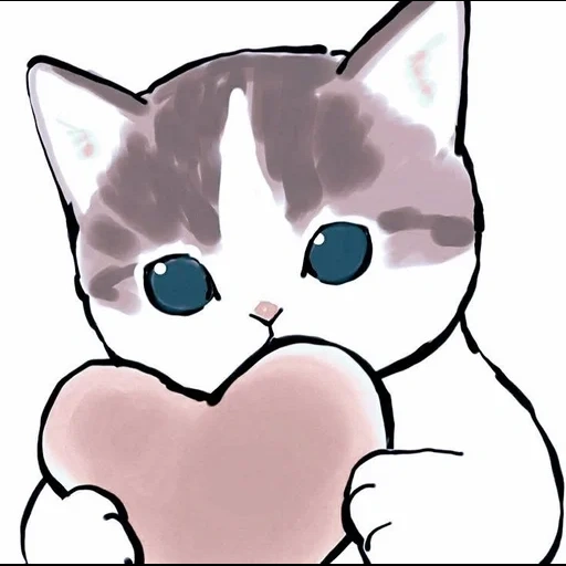 милые рисунки, кошки милые рисунки, милые котики рисунки, рисунки милых котиков, котик сердечком рисунок