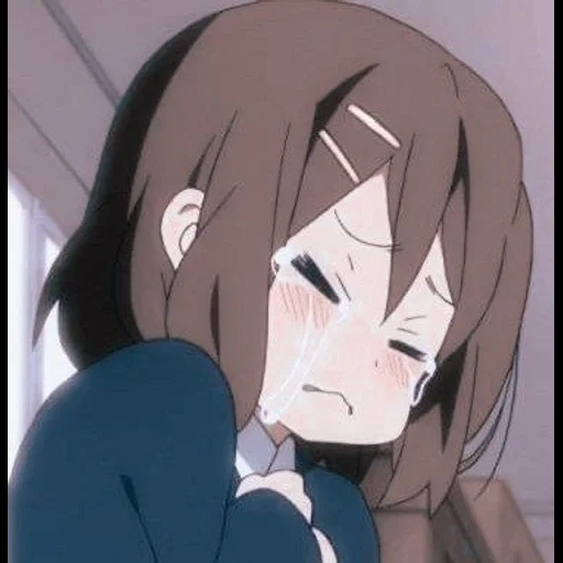 anime, foto, personagens de anime, yui hirasawa está chorando, yui hirasawa está triste