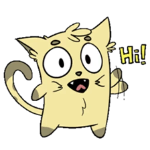 cat, gato emperrado, gato de desenho animado, gato de desenho animado, careled yellow cat cartoon
