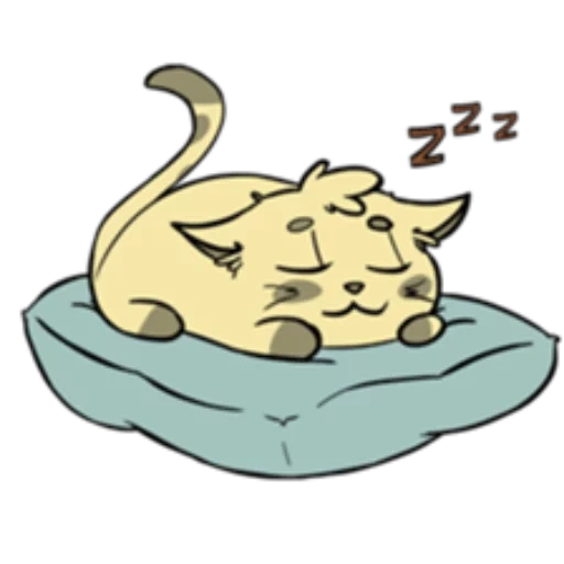 gato, cat, gato, vetor de gato do sono, ilustração de salinee pimpakun