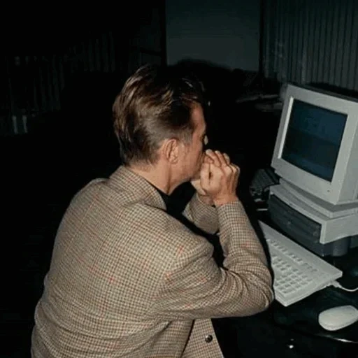 человек, мужчина, sound and vision, david bowie 1994, дэвид боуи за компьютером