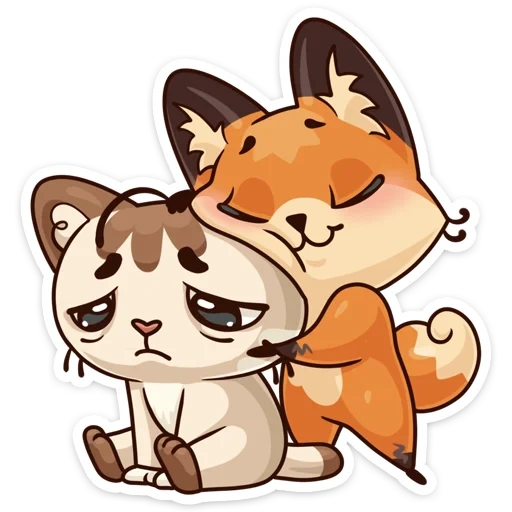 seal, love, hug, fox cat