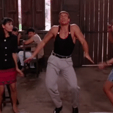 inglesa, kikbokser 1989, encadenar, jean-claude van damm bailando