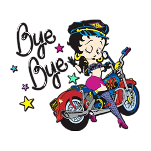 biker, a cyclist, motorcycle, betty boop's cyclist, betty bopp motorcycle