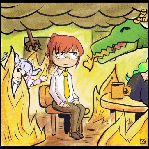 mlle kobayashi, anime drôle, kobayashi, memas d'anime, dragon
