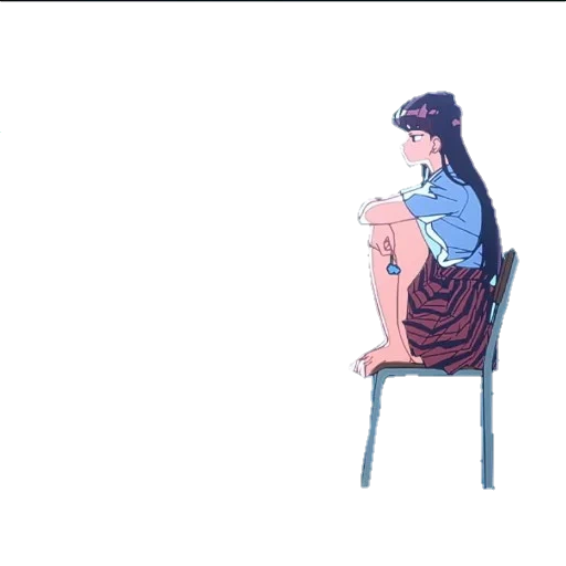 the girl, the people, weiblich, setzen sie sich auf einen stuhl, das sitzende mädchen