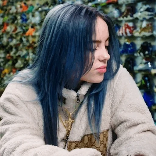 кристен, девушка, билли айлиш, billie eilish, билли айлиш синими волосами