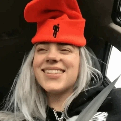 билли айлиш, billie eilish, шапка билли айлиш, вилли айлиш улыбается, билли айлиш улыбается